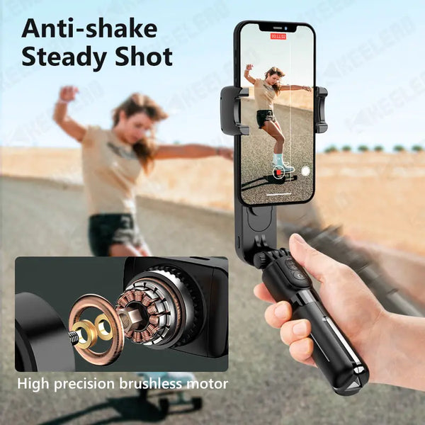 Gimbal Stabilizer for Smartphone, 3-Axis Phone Gimbal for Android and iPhone 15,14,13,12 PRO, Stabilizer for Video Recording with Face/Object Tracking, 600 °Auto Rotation